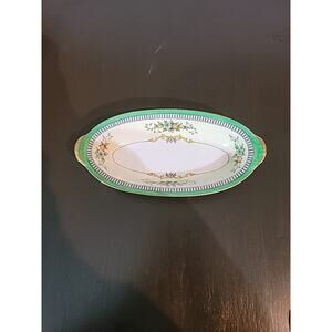 Noritake Roseara Vintage Relish Dish 8.5x4 Inches Gold Trim 1 Inch Deep